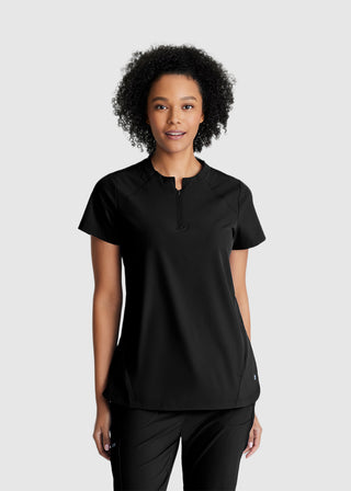 Barco One Women's  Flux 2-Pocket Banded Zip Collar Top