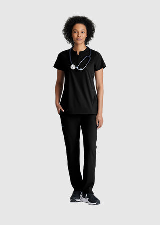 Barco One Women's  Flux 2-Pocket Banded Zip Collar Top