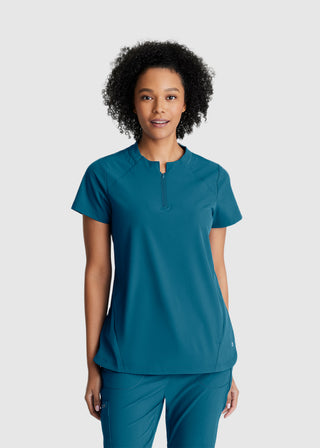 Barco One Women's  Flux 2-Pocket Banded Zip Collar Top