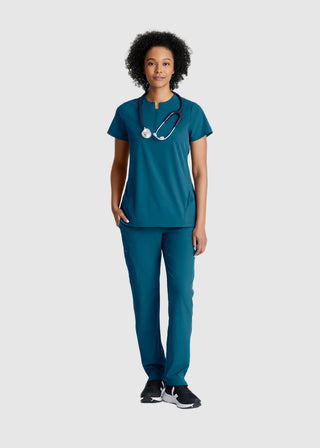 Barco One Women's  Flux 2-Pocket Banded Zip Collar Top