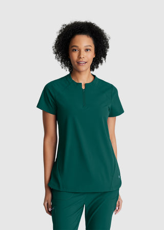 Barco One Women's  Flux 2-Pocket Banded Zip Collar Top