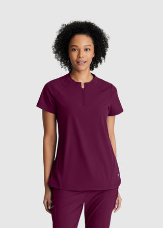 Barco One Women's  Flux 2-Pocket Banded Zip Collar Top