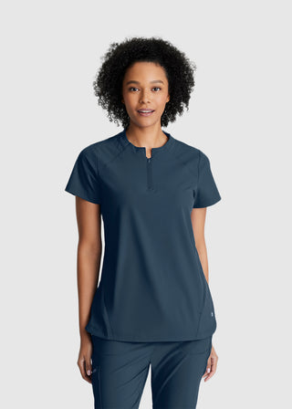 Barco One Women's  Flux 2-Pocket Banded Zip Collar Top