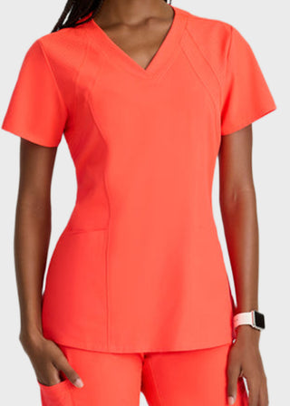 Barco One Women 4-Pocket Princess Seam V-Neck Scrub Top