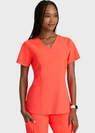 Barco One Women 4-Pocket Princess Seam V-Neck Scrub Top