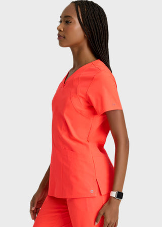 Barco One Women 4-Pocket Princess Seam V-Neck Scrub Top