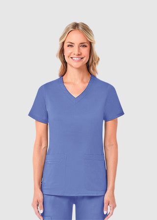 Maevn Blossom Women's Curved V-Neck Top