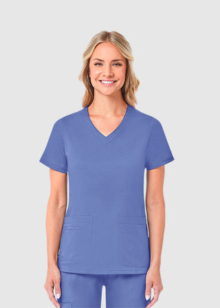 Maevn Blossom Women's Curved V-Neck Top