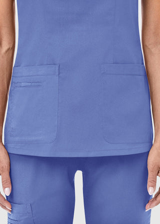 Maevn Blossom Women's Curved V-Neck Top