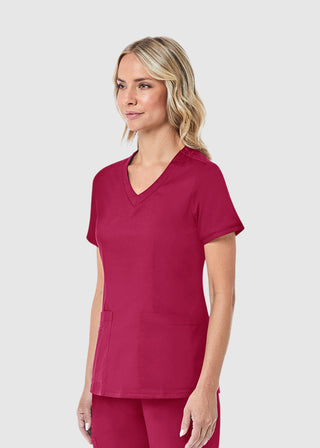 Maevn Blossom Women's Curved V-Neck Top