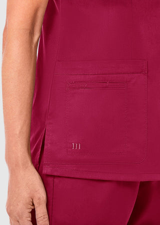 Maevn Blossom Women's Curved V-Neck Top