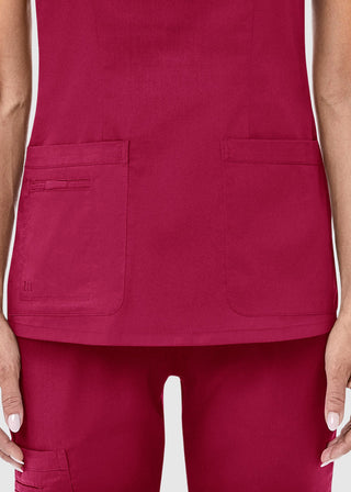 Maevn Blossom Women's Curved V-Neck Top