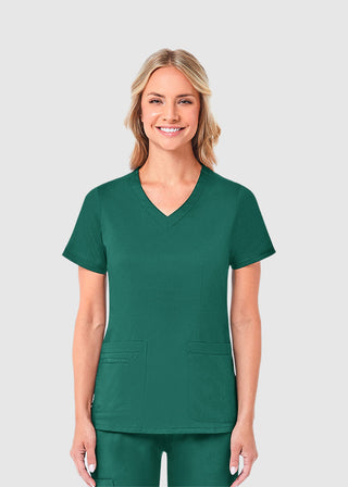 Maevn Blossom Women's Curved V-Neck Top