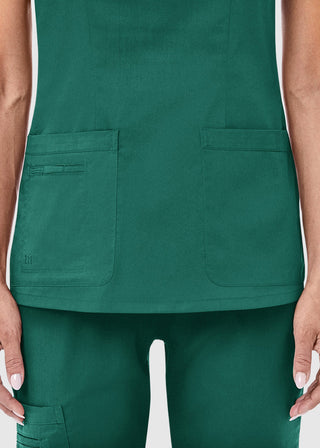 Maevn Blossom Women's Curved V-Neck Top