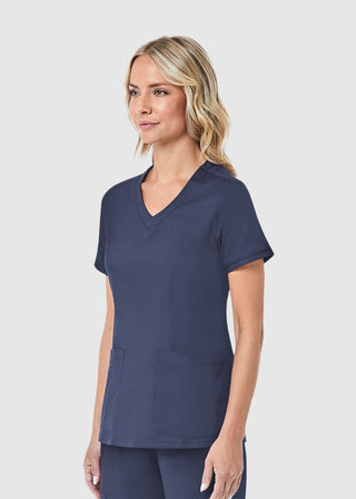 Maevn Blossom Women's Curved V-Neck Top