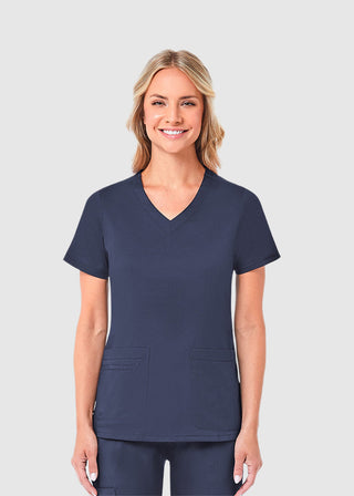 Maevn Blossom Women's Curved V-Neck Top