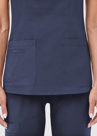 Maevn Blossom Women's Curved V-Neck Top