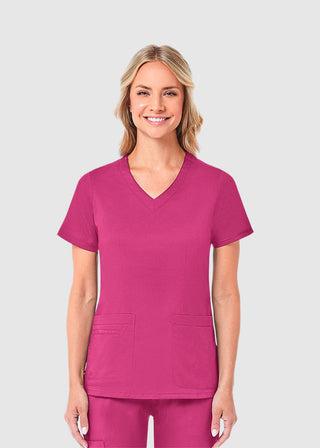 Maevn Blossom Women's Curved V-Neck Top