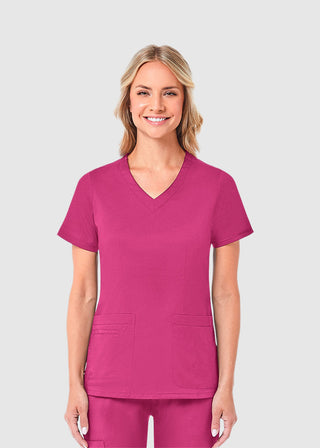 Maevn Blossom Women's Curved V-Neck Top