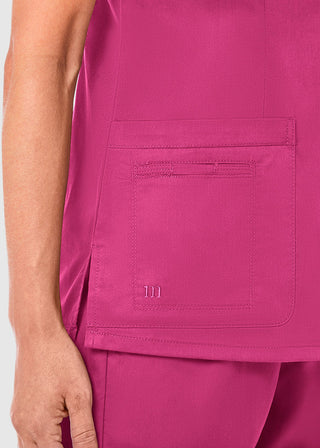 Maevn Blossom Women's Curved V-Neck Top