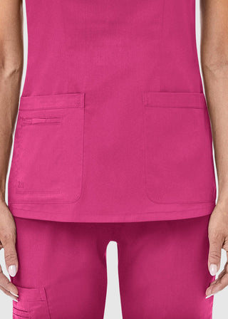 Maevn Blossom Women's Curved V-Neck Top