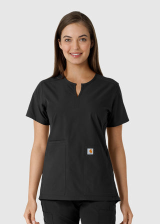 Carhartt Women's Notch Neck Tunic Knit Panel Scrub Top