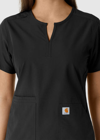 Carhartt Women's Notch Neck Tunic Knit Panel Scrub Top