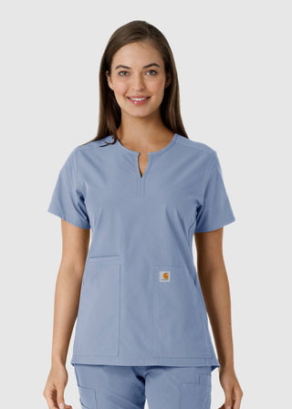 Carhartt Women's Notch Neck Tunic Knit Panel Scrub Top