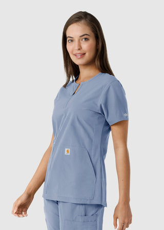 Carhartt Women's Notch Neck Tunic Knit Panel Scrub Top