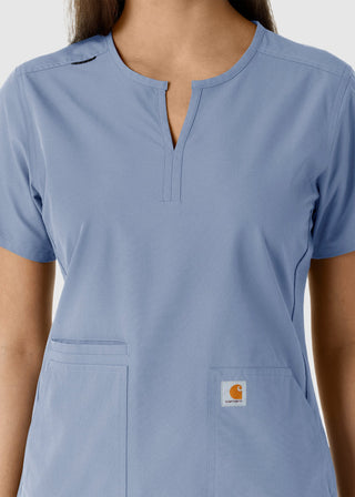 Carhartt Women's Notch Neck Tunic Knit Panel Scrub Top