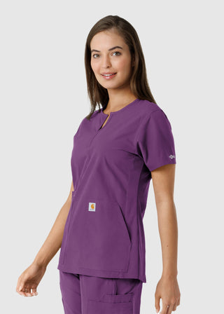 Carhartt Women's Notch Neck Tunic Knit Panel Scrub Top