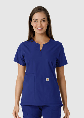 Carhartt Women's Notch Neck Tunic Knit Panel Scrub Top