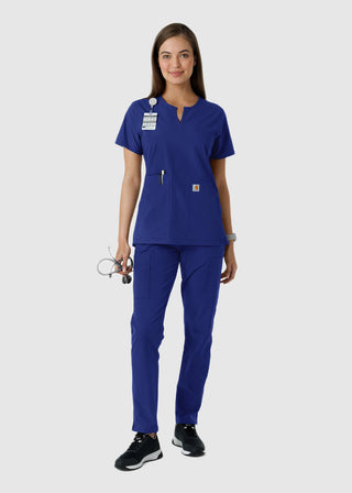 Carhartt Women's Notch Neck Tunic Knit Panel Scrub Top