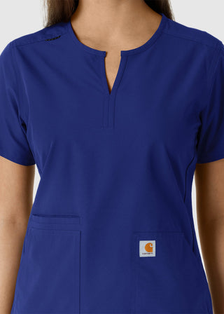 Carhartt Women's Notch Neck Tunic Knit Panel Scrub Top