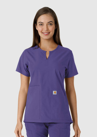 Carhartt Women's Notch Neck Tunic Knit Panel Scrub Top
