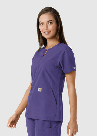 Carhartt Women's Notch Neck Tunic Knit Panel Scrub Top