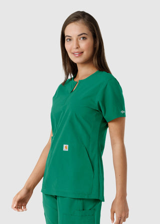 Carhartt Women's Notch Neck Tunic Knit Panel Scrub Top