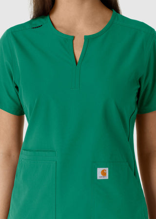 Carhartt Women's Notch Neck Tunic Knit Panel Scrub Top