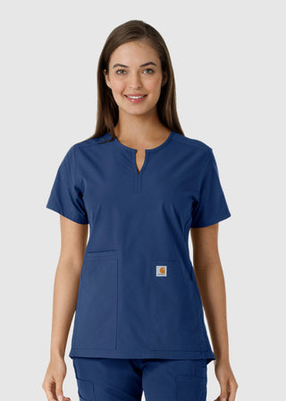Carhartt Women's Notch Neck Tunic Knit Panel Scrub Top