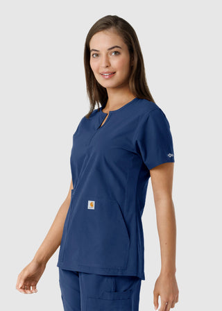 Carhartt Women's Notch Neck Tunic Knit Panel Scrub Top