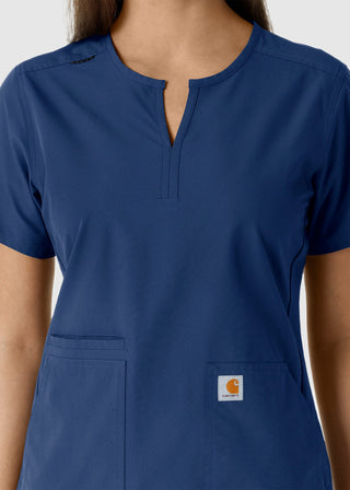Carhartt Women's Notch Neck Tunic Knit Panel Scrub Top