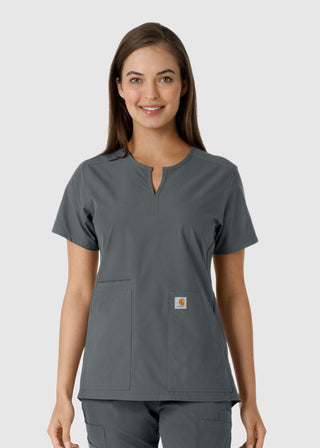 Carhartt Women's Notch Neck Tunic Knit Panel Scrub Top