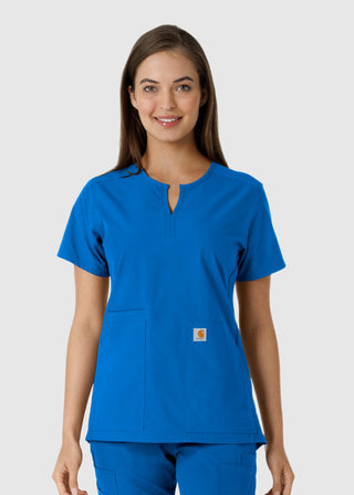 Carhartt Women's Notch Neck Tunic Knit Panel Scrub Top