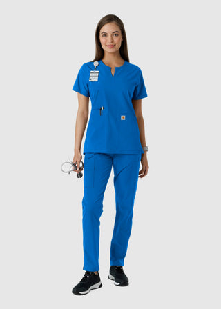Carhartt Women's Notch Neck Tunic Knit Panel Scrub Top