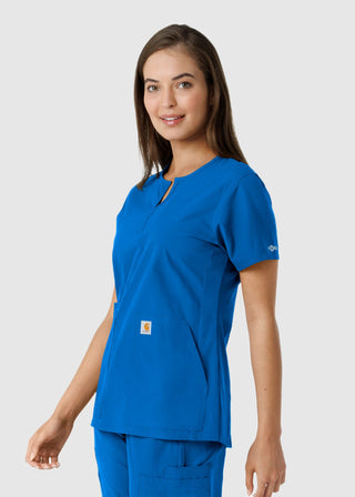 Carhartt Women's Notch Neck Tunic Knit Panel Scrub Top