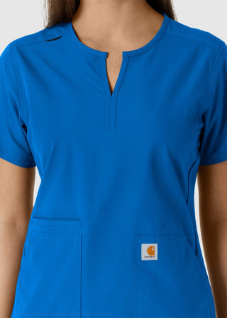 Carhartt Women's Notch Neck Tunic Knit Panel Scrub Top