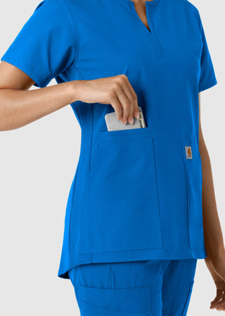 Carhartt Women's Notch Neck Tunic Knit Panel Scrub Top