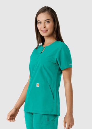 Carhartt Women's Notch Neck Tunic Knit Panel Scrub Top