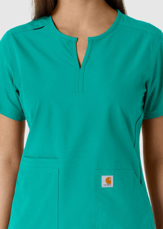 Carhartt Women's Notch Neck Tunic Knit Panel Scrub Top