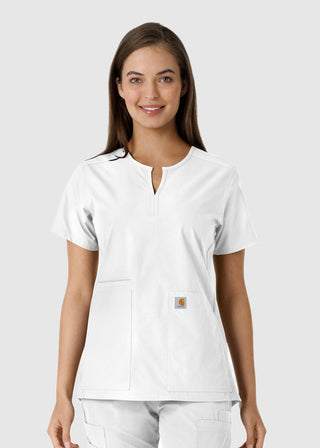 Carhartt Women's Notch Neck Tunic Knit Panel Scrub Top